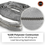 Élingue ronde sans fin en polyester – CMU 4 000 kg – longueur utile 8 m – coefficient de sécurité 7:1