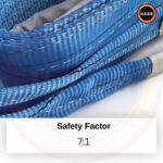 Sangle plate de levage en polyester, 4 plis, à œillets – CMU 8 000 kg – longueur utile 10 m – coefficient de sécurité 7:1 – Image 4